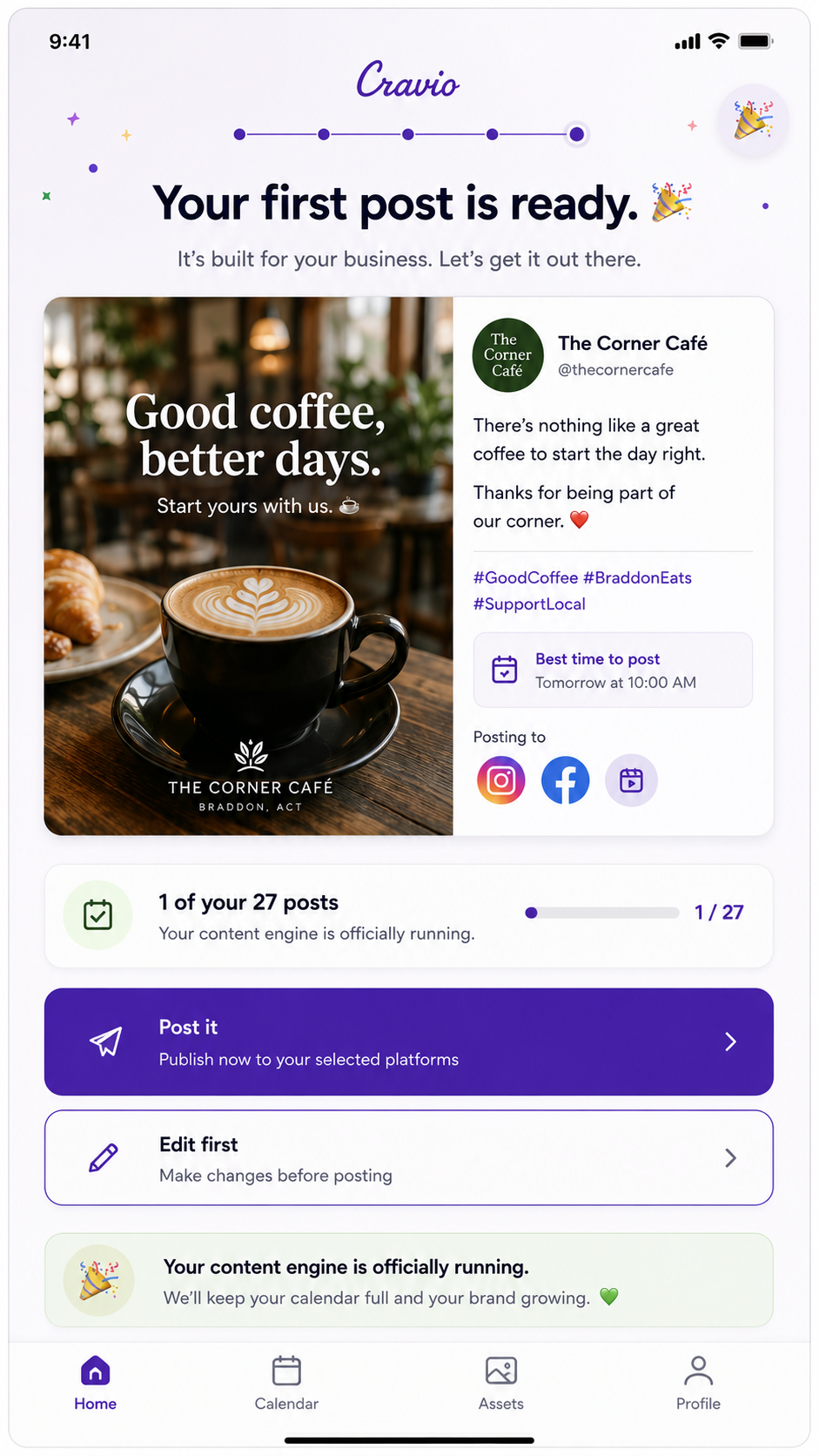 Cravio – AI Social Media Management Platform project showcase