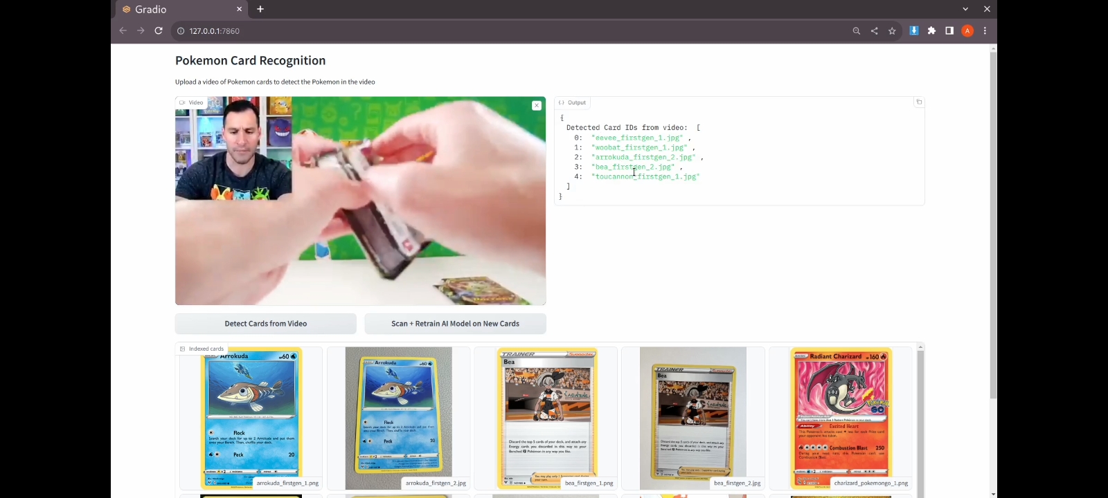 Pokémon Card Recognition project showcase